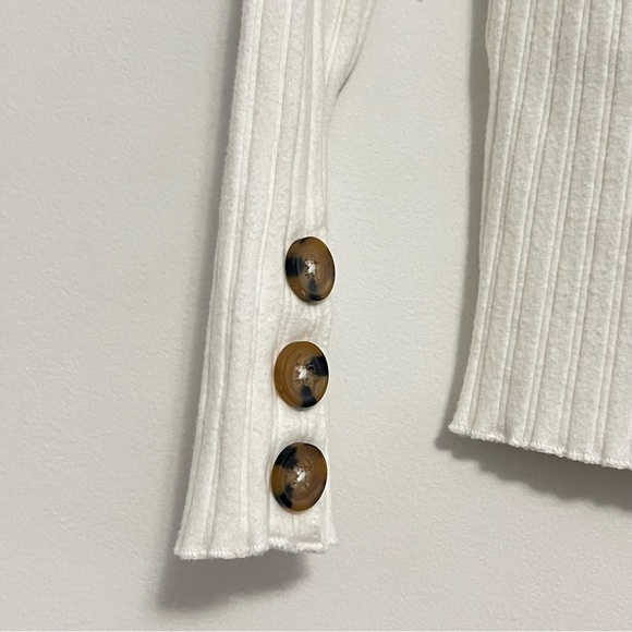 Zara Girls Rib-Knit Long Sleeve Pull-Over Sweater Ivory. - Picture 3 of 6